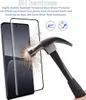 A hammer striking a smartphone screen protector, with sparks flying, demonstrating its durability. Produktbild-Vorschau