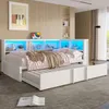 Lit banquette métallique 90x200 cm avec lit gigogne, Voir les images du produit 3