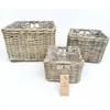 Cesto contenitore in rattan set 3 pezzi quadrato Kubu Anteprima dell’immagine prodotto 2