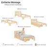 Homestyle4u Holzbett 90x200 mit Schubladen Natur Einzelbett Produktbild-Vorschau 6