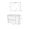 80 cm Badmöbel- Set in goldeiche geriffelt mit Spiegel  | Produktbild-Vorschau 4