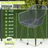 tillvex® Gartenstuhl 6er Set Wetterfest mit Armlehne Produktbild-Vorschau 2