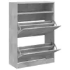 Schuhschrank mit 2 Klappen Betongrau 80x34x116 cm Produktbild-Vorschau 5