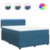 Boxspringbett mit Matratze Blau 140x190 cm Samt Produktbild-Vorschau 1