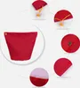 A collage of close-up shots of a red drawstring bag, highlighting its features and construction. Náhľad obrázku produktu