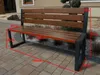 Gartenbank Holz Metall 180 cm mit Lehne - Moderne Bank - Produktbild-Vorschau 5