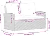 A diagram of a two-seater garden sofa with dimensions indicated by measurement lines and text. Náhľad obrázku produktu
