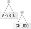 Hängeschild | Wendeschild Aperto Chiuso | Melamin  weiß  | Produktbild-Vorschau 1