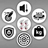 Transportné kolieska 75 mm s brzdou, 4 ks, otočné 360°, Náhľad obrázku produktu 6