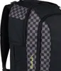 Close-up view of a black backpack with a checkered pattern. Anteprima dell’immagine prodotto