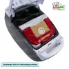 An opened vacuum cleaner with a dust bag inside. Produktbild-Vorschau