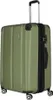 A green Travelite CITY Trolley L suitcase is shown against a white background. Voir les images du produit