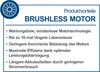 A marketing image highlighting the benefits of a brushless motor. Produktbild-Vorschau