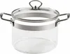 A clear studio shot of a glass cooking pot with a lid. Náhled obrázku produktu