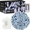 LED světelný řetěz - 10m, 100LED, 8 funkcí, ovladač, 3xAA, Náhled obrázku produktu 1