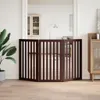 vidaXL 3-cz. Składana bramka dla psa brązowa 150 cm drewno Podgląd zdjęcia produktu 3