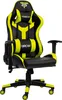 A gaming chair with black and yellow accents. Produktbild-Vorschau