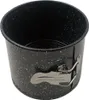 A round, black cake pan with a speckled white pattern and a silver clasp on the side. Produktbild-Vorschau