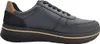 A side view of a single blue sneaker with brown and black accents. Anteprima dell’immagine prodotto