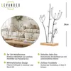 3er Set Aufsteller Blume Metall MDF Schwarz Natur Draht Produktbild-Vorschau 2