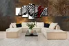Obraz na plátně Zebra Černobílý 5-dílný 160x80 cm Náhled obrázku produktu 2