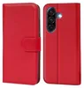 A red book-style phone case is shown from the front and back. Produktbild-Vorschau