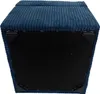 The underside of a blue corduroy ottoman. Náhled obrázku produktu