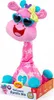 A pink plush giraffe toy with sunglasses and a bow, sitting in its packaging. Podgląd zdjęcia produktu