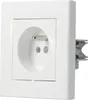 A white electrical socket with a grounding pin is shown against a white background. Anteprima dell’immagine prodotto