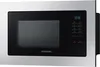 A built-in Samsung microwave oven with a brushed metal frame and a black glass door. Produktbild-Vorschau