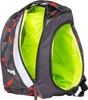 A close-up view of an open backpack with a geometric pattern. Anteprima dell’immagine prodotto
