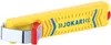 A yellow wire stripper tool with blue accents and red details, branded JOKARI, is shown against a white background. Produktbild-Vorschau