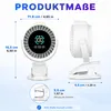 Clip Ventilator Akku leise, USB Tischventilator mit LED Produktbild-Vorschau 2