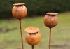 3er Set Gartenstecker Rost Mohn - Edelrost Gartendeko Produktbild-Vorschau 3