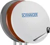 Three satellite dishes of different colors are shown in a studio setting. Produktbild-Vorschau