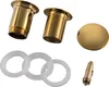 A collection of plumbing parts, including drain components and seals, laid out on a white background. Voir les images du produit