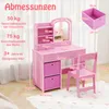Tavolo da trucco per bambini COSTWAY, tavolo da trucco per Anteprima dell’immagine prodotto 3