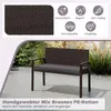 COSTWAY Polyrattan Gartenbank mit Sitzkissen, Balkontank Produktbild-Vorschau 5