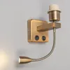 Wandleuchte Bronze inkl  LED mit Lesearm Brescia Combi Produktbild-Vorschau 3