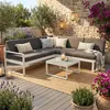 Garten-Lounge-Set Outdoor-Ecksofa + Glas-Couchtisch Jamila Produktbild-Vorschau 2