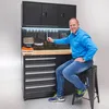 Werkbank mit Oberschränken und Lochwand - 120 cm Produktbild-Vorschau 3