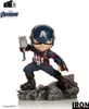 A collectible figurine of Captain America from Avengers: Endgame, holding Mjolnir and his shield, posed on a rocky base. Náhled obrázku produktu