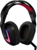 A black gaming headset with red accents on the headband and RGB lighting on the earcups. Produktbild-Vorschau