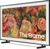 A Samsung Frame TV displaying a floral painting, with the text 'The Frame' visible on the screen. Voir les images du produit