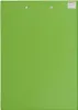 A bright green clipboard is shown against a white background. Produktbild-Vorschau
