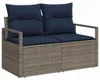 vidaXL Sofa Set mit Kissen 9 pcs Grau Poly-Rattan Produktbild-Vorschau 4