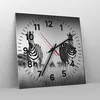 Wanduhr - Quadrat - Glasuhr - Zebras Fotografie Schwarzweiß Produktbild-Vorschau 4