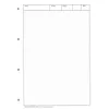 A blank grid paper notebook page with a header for name, class, date, and page number. Voir les images du produit