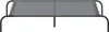 A gray elevated dog bed with a black metal frame, shown from a front-facing, slightly elevated angle against a white background. Anteprima dell’immagine prodotto
