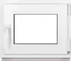A white window frame with a blank white pane, showing a handle on the left and hinges on the right. Podgląd zdjęcia produktu